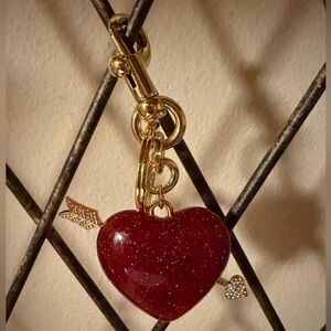 Red Heart Glitter Charm NWOT